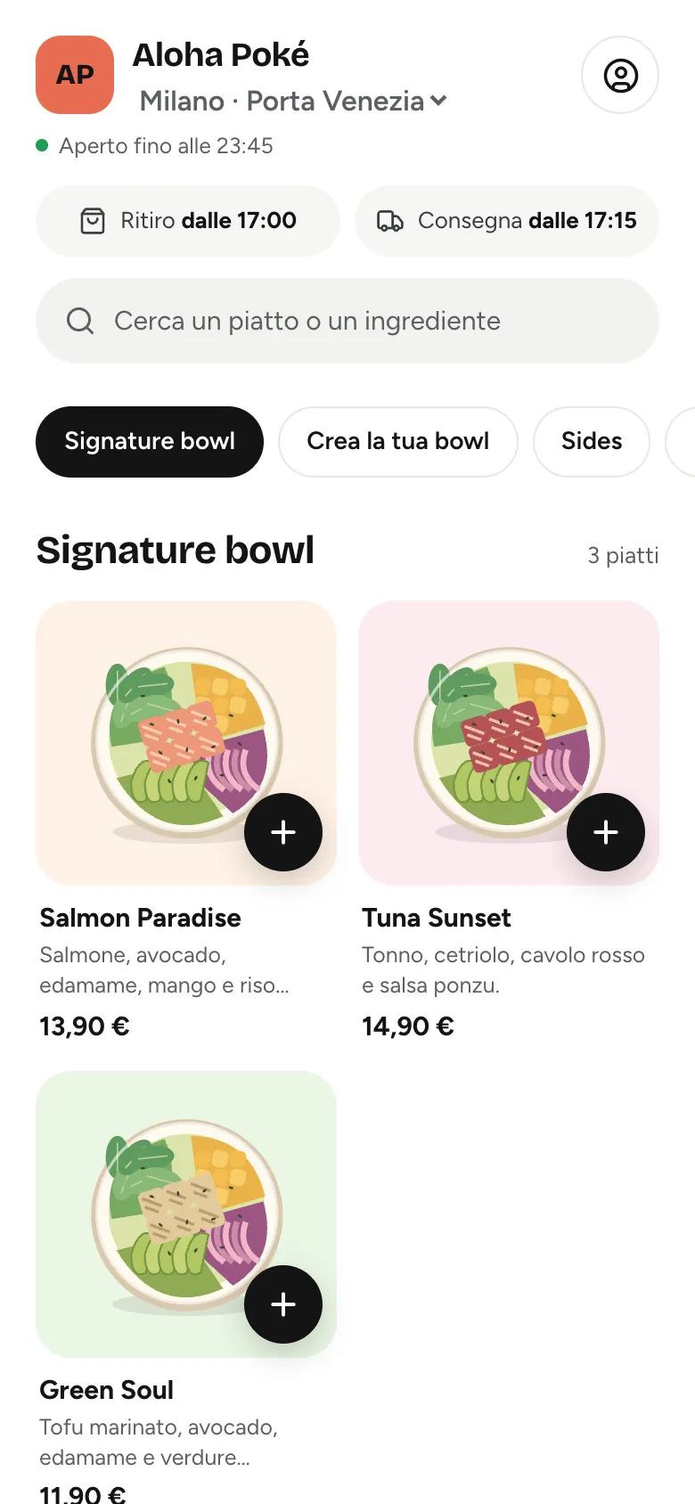 Il sito ordini di Aloha Poké